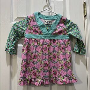 Colorful Kids Blouse with Floral Patterns
